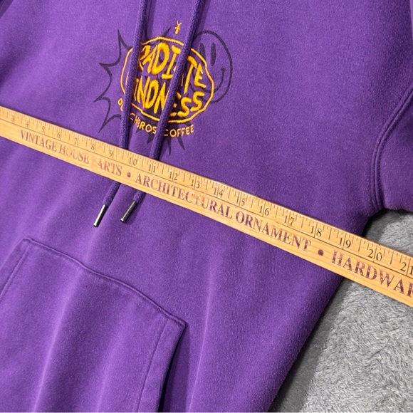 Dutch Bros Coffee Radiate Kindness Purple Hoodie Small Pullover Sweatshirt Comfy - Picture 11 of 15